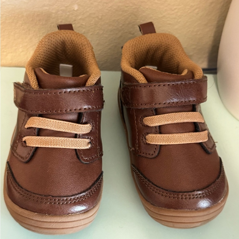 Stride Rite Brown Baby Shoes with Velcro and Laces